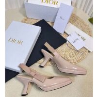 Dior Women CD Sweet-D Slingback Pump Nude Patent Shiny Calfskin 10.5 CM Heel (7)