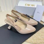 Dior Women CD Sweet-D Slingback Pump Nude Patent Shiny Calfskin 10.5 CM Heel - Image 4