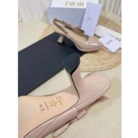 Dior Women CD Sweet-D Slingback Pump Nude Patent Shiny Calfskin 10.5 CM Heel (7)