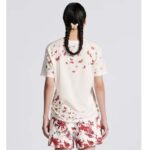 Dior Women CD T-Shirt White Cotton Jersey Red Le Cœur Des Papillons Motif - Imagen 14