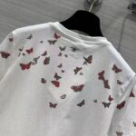 Dior Men CD T-Shirt White Cotton Jersey Red Le Cœur Des Papillons Motif - immagine 10