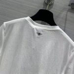 Dior Women CD T-Shirt White Cotton Linen Jersey Green Dragon Motif - Bild 7