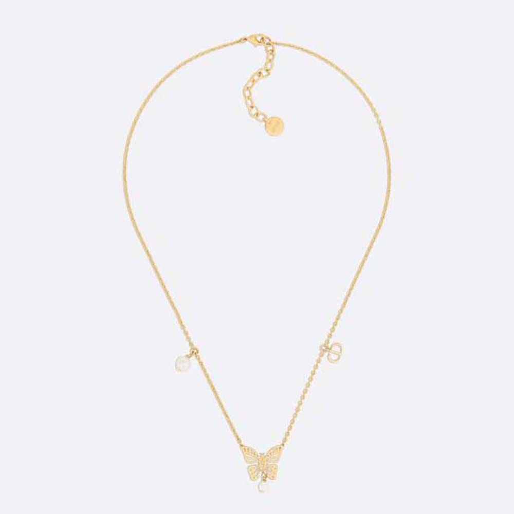 Dior Women Métamorphose Necklace Gold-Finish Metal and White Resin Pearls