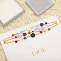 Dior Women Rose Des Vents Cuff Bracelet Yellow Pink and White Gold Diamonds (1)