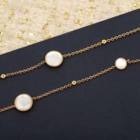 Dior Women Rose Des Vents Long Necklace Yellow Gold Diamonds and Mother-of-Pearl (1)