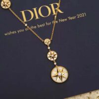 Dior Women Rose Des Vents Long Necklace Yellow Gold Diamonds and Mother-of-Pearl (1)