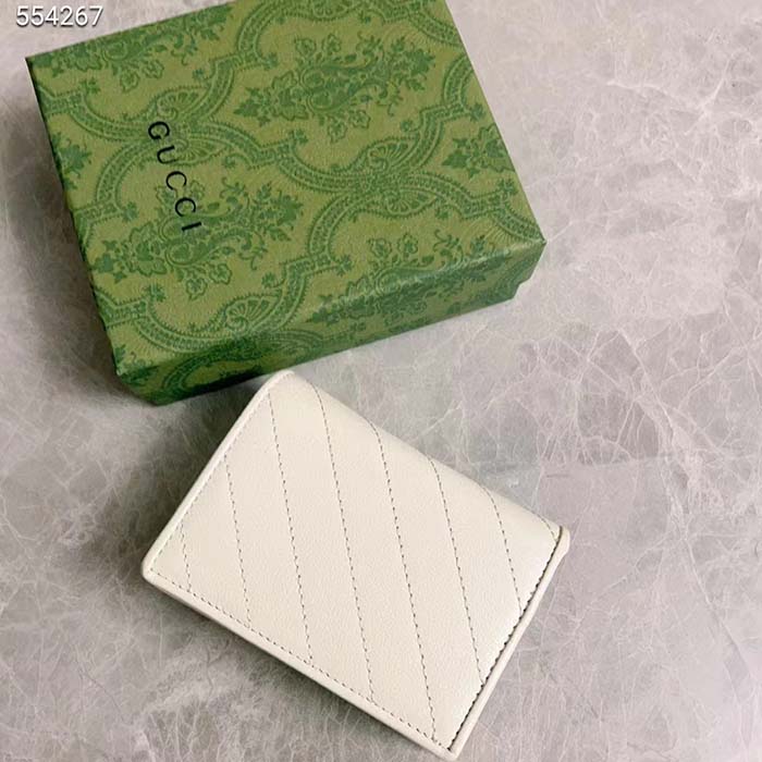 Gucci GG Unisex Blondie Card Case Wallet White Leather Round Interlocking G Style ‎760317 AACP7 9022 (6)