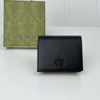 Gucci GG Unisex Leather Card Case Wallet Black Leather Double G Style ‎456126 17WEN 1000 (1)