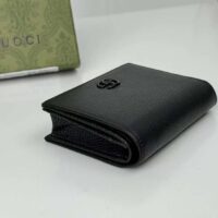 Gucci GG Unisex Leather Card Case Wallet Black Leather Double G Style ‎456126 17WEN 1000 (1)