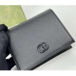 Gucci GG Unisex Leather Card Case Wallet Black Leather Double G Style ‎456126 17WEN 1000 - immagine 6