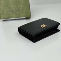 Gucci GG Unisex Leather Card Case Wallet Black Metal-Free Tanned Leather Double G Style ‎456126 CAO0G 1000 (1)