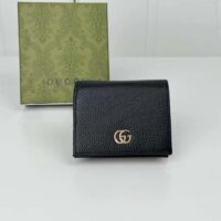 Gucci GG Unisex Leather Card Case Wallet Black Metal-Free Tanned Leather Double G Style ‎456126 CAO0G 1000 (1)