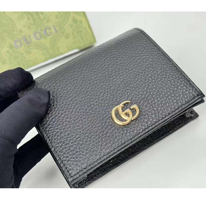 Gucci GG Unisex Leather Card Case Wallet Black Metal-Free Tanned Leather Double G Style ‎456126 CAO0G 1000 (9)