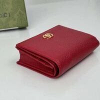 Gucci GG Unisex Leather Card Case Wallet Hibiscus Red Metal-Free Tanned Leather Double G Style ‎456126 CAO0G 6433 (1)