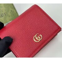 Gucci GG Unisex Leather Card Case Wallet Hibiscus Red Metal-Free Tanned Leather Double G Style ‎456126 CAO0G 6433 (1)