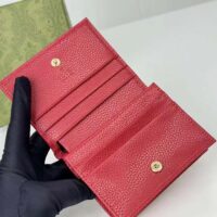 Gucci GG Unisex Leather Card Case Wallet Hibiscus Red Metal-Free Tanned Leather Double G Style ‎456126 CAO0G 6433 (1)