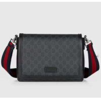 Gucci GG Unisex Ophidia GG Crossbody Bag GG Black Supreme Canvas Leather (1)