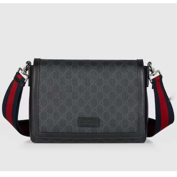 Gucci GG Unisex Ophidia GG Crossbody Bag GG Black Supreme Canvas Leather