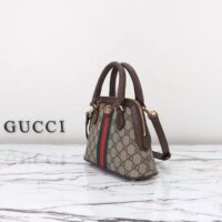 Gucci GG Women Ophidia GG Mini Top Handle Bag Beige Ebony GG Supreme Canvas Double G (4)