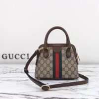 Gucci GG Women Ophidia GG Mini Top Handle Bag Beige Ebony GG Supreme Canvas Double G (4)