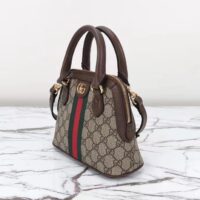 Gucci GG Women Ophidia GG Mini Top Handle Bag Beige Ebony GG Supreme Canvas Double G (4)