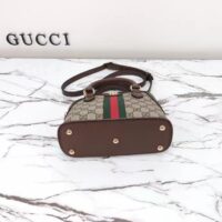 Gucci GG Women Ophidia GG Mini Top Handle Bag Beige Ebony GG Supreme Canvas Double G (4)