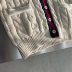 Gucci Men GG Cable Wool Knit Cardigan Web V-Neck Dropped Shoulder Two Front Pockets - Imagen 9