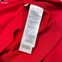 Gucci Men GG Cotton Jersey Sweatshirt 1921 Embroidery Red Crewneck Dropped Shoulder Style ‎768530 XJF3O 6429 (6)