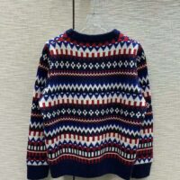 Gucci Men Knit Wool Sweater Gucci Embroidery Crewneck Dropped Shoulder Rib Style ‎763391 XKDOX 4216 (4)