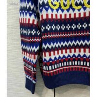 Gucci Men Knit Wool Sweater Gucci Embroidery Crewneck Dropped Shoulder Rib Style ‎763391 XKDOX 4216 (4)