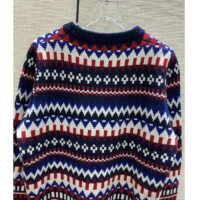 Gucci Men Knit Wool Sweater Gucci Embroidery Crewneck Dropped Shoulder Rib Style ‎763391 XKDOX 4216 (4)