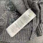 Gucci Men Wool Cardigan GG Intarsia Grey Allover V-Neck Dropped Shoulder Long Sleeves Style ‎770507 XKDSJ 1128 - Image 10
