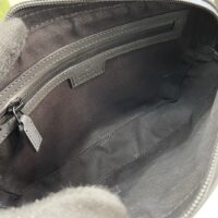 Gucci Unisex GG Belt Bag Black GG Rubber-Effect Leather Zip Closure (2)