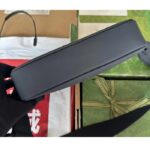 Gucci Unisex GG Crossbody Bag Black Rubber-Effect Leather Cotton Linen Lining - Image 8