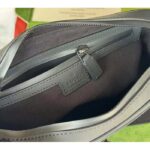Gucci Unisex GG Crossbody Bag Black Rubber-Effect Leather Cotton Linen Lining - Image 9