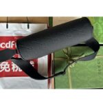 Gucci Unisex GG Crossbody Bag Black Rubber-Effect Leather Flap Zip Closure - Image 4