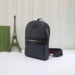 Gucci Unisex GG Crossbody Bag GG Black Supreme Canvas Leather Zip Closure – Image 3