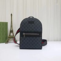 Gucci Unisex GG Crossbody Bag GG Black Supreme Canvas Leather Zip Closure (10)