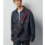 Gucci Unisex GG Crossbody Bag GG Black Supreme Canvas Leather Zip Closure – Image 10