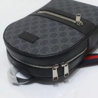 Gucci Unisex GG Crossbody Bag GG Black Supreme Canvas Leather Zip Closure (10)