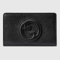 Gucci Unisex GG Gucci Blondie Wallet Black Leather Round Interlocking G Taffeta Lining Style ‎760336 AACP7 1000 (3)