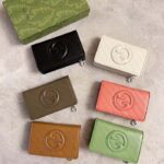 Gucci Unisex GG Gucci Blondie Wallet Black Leather Round Interlocking G Taffeta Lining Style ‎760336 AACP7 1000 - immagine 9