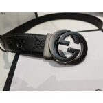 Gucci Unisex GG Marmont Belt Black Leather Double G Black Buckle - Image 9