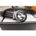 Gucci Unisex GG Marmont Belt Black Leather Double G Black Buckle - Image 8