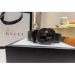 Gucci Unisex GG Marmont Belt Black Leather Double G Black Buckle - Image 5