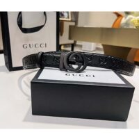 Gucci Unisex GG Marmont Belt Black Leather Double G Black Buckle (5)