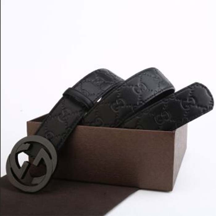 Gucci Unisex GG Marmont Belt Black Leather Double G Black Buckle