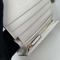 Gucci Unisex GG Marmont Card Case Wallet Double G Beige Ebony GG Supreme Canvas White Leather Style ‎658610 17WAG 90 (8)