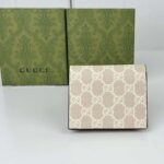 Gucci Unisex GG Marmont Card Case Wallet Double G Beige White GG Supreme Canvas Pink Leather Style ‎658610 AACFE 9543 - Imagen 3