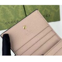 Gucci Unisex GG Marmont Card Case Wallet Double G Beige White GG Supreme Canvas Pink Leather Style ‎658610 AACFE 9543 (1)